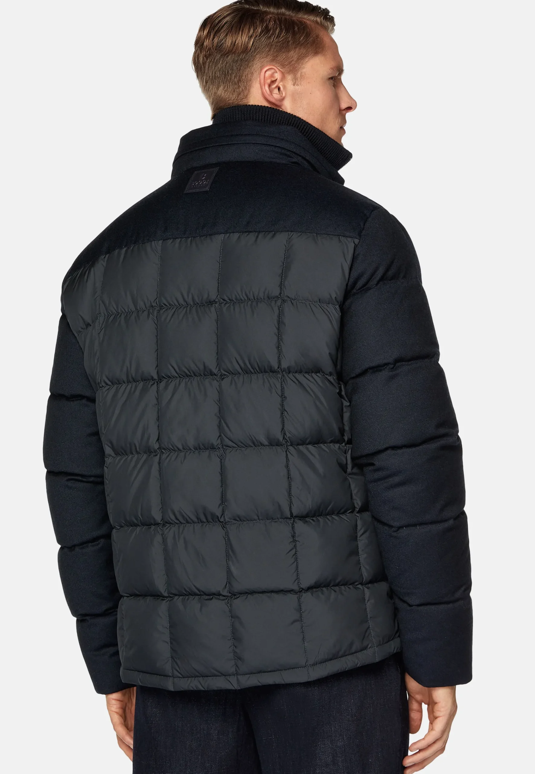 Bomber Flyn En Flanelle Et Tissu Tech En Plume