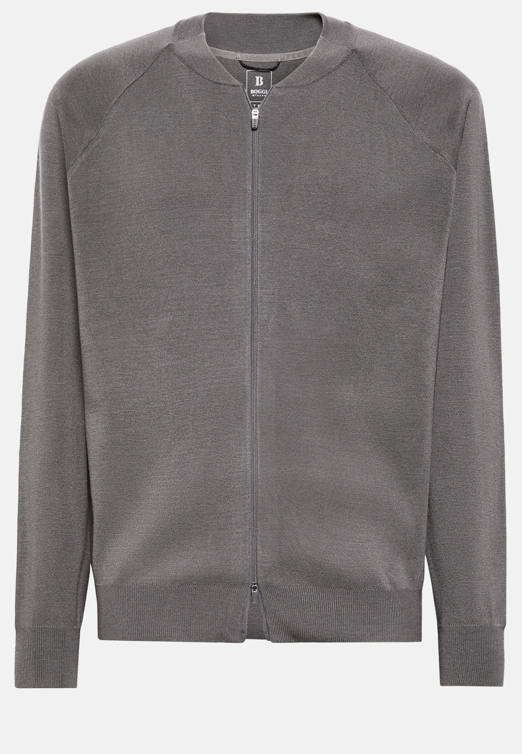 Bomber Tech Gris Foncé En Maille De Laine Mérinos