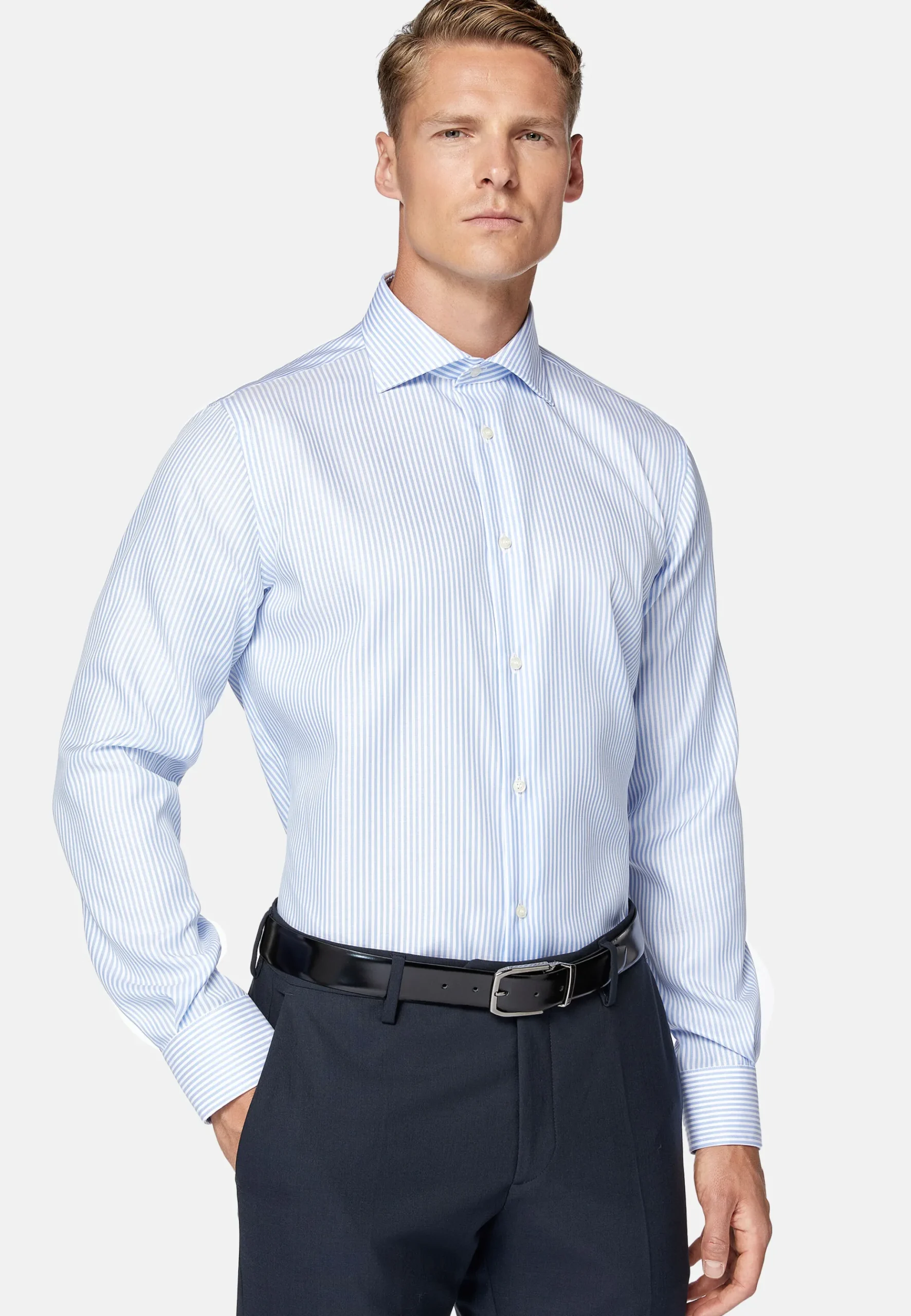 Chemise À Rayures En Sergé De Coton Regular Fit