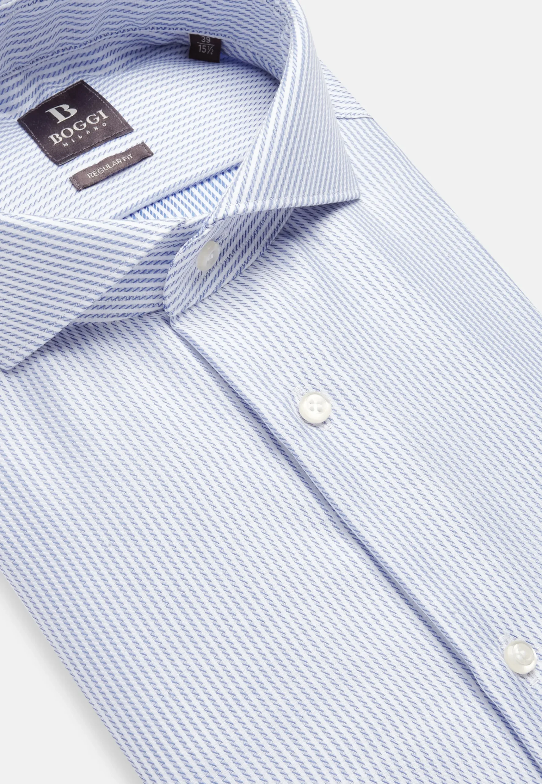 Chemise À Rayures En Sergé De Coton Regular Fit
