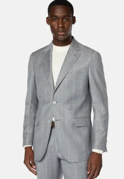 Costume Gris À Fines Rayures En Pure Laine