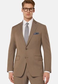 Costume Gris Tourterelle Motif À Chevrons En Pure Laine Super 130