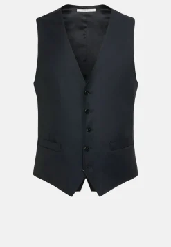 Gilet Bleu Marine En Sergé De Laine