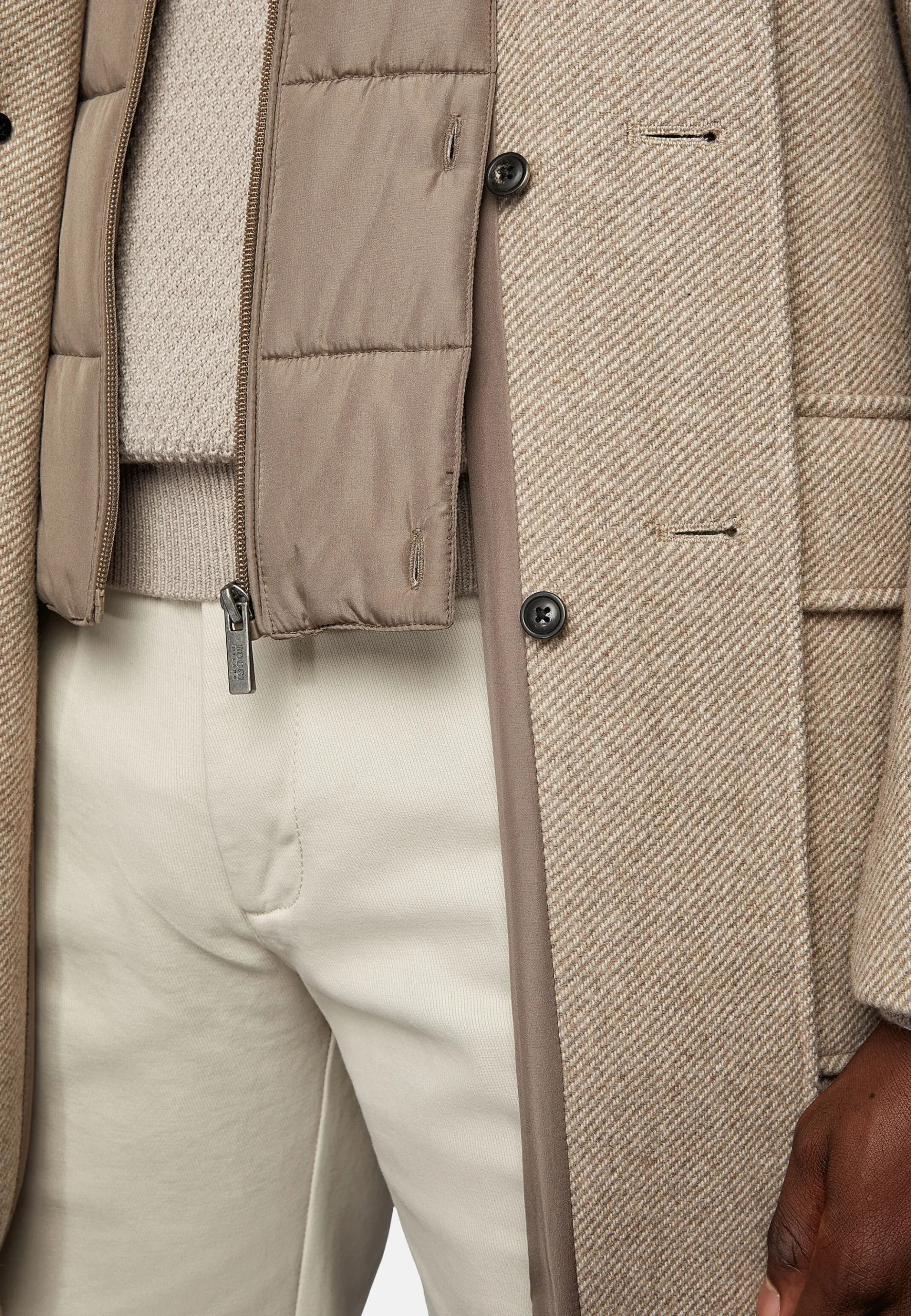 Manteau Avec Capuche En Laine Mélangée