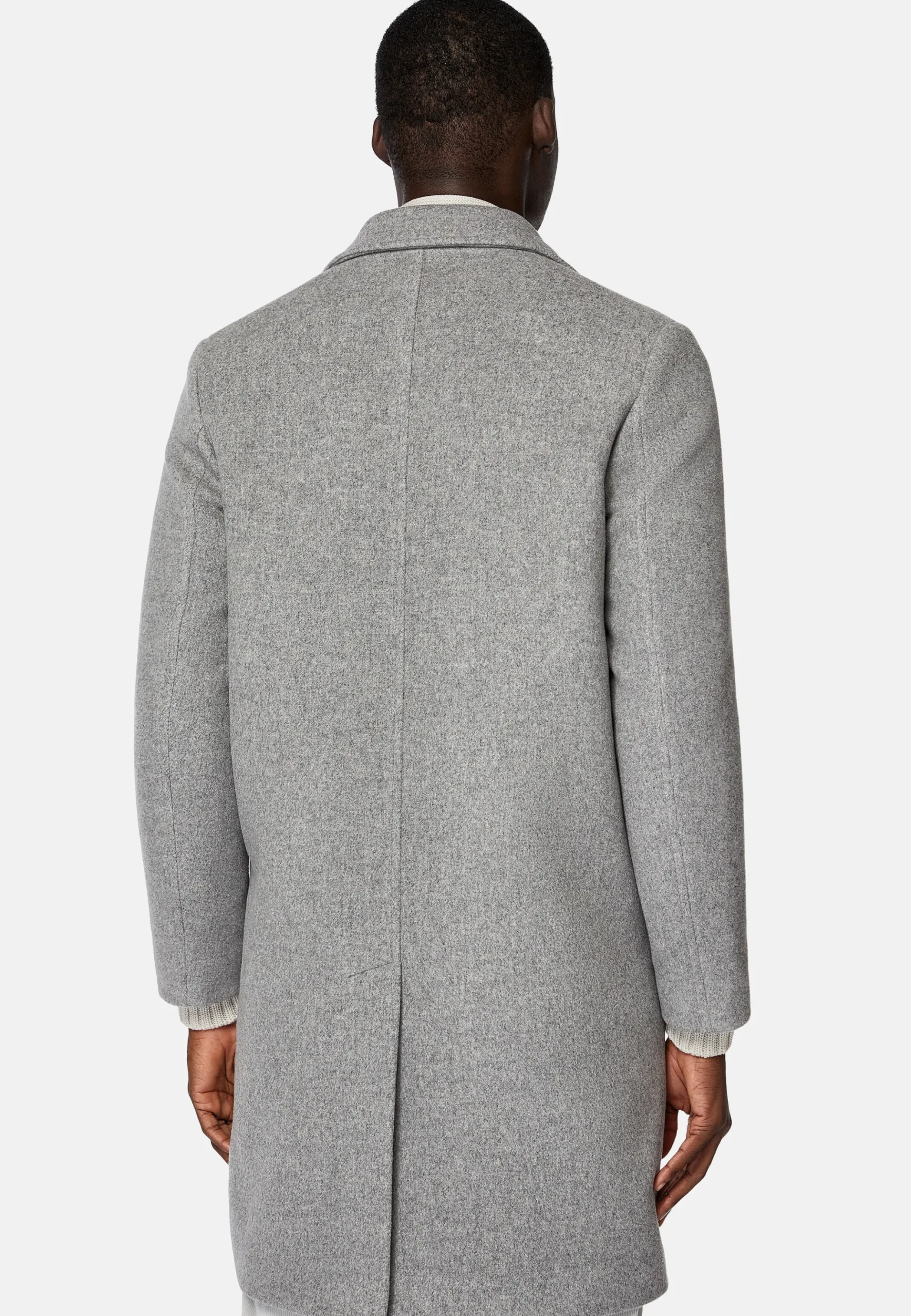 Manteau En Laine À Simple Boutonnage