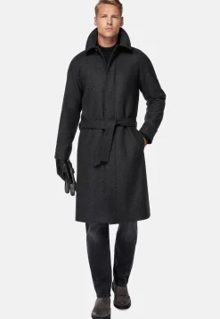 Manteau En Laine À Simple Boutonnage