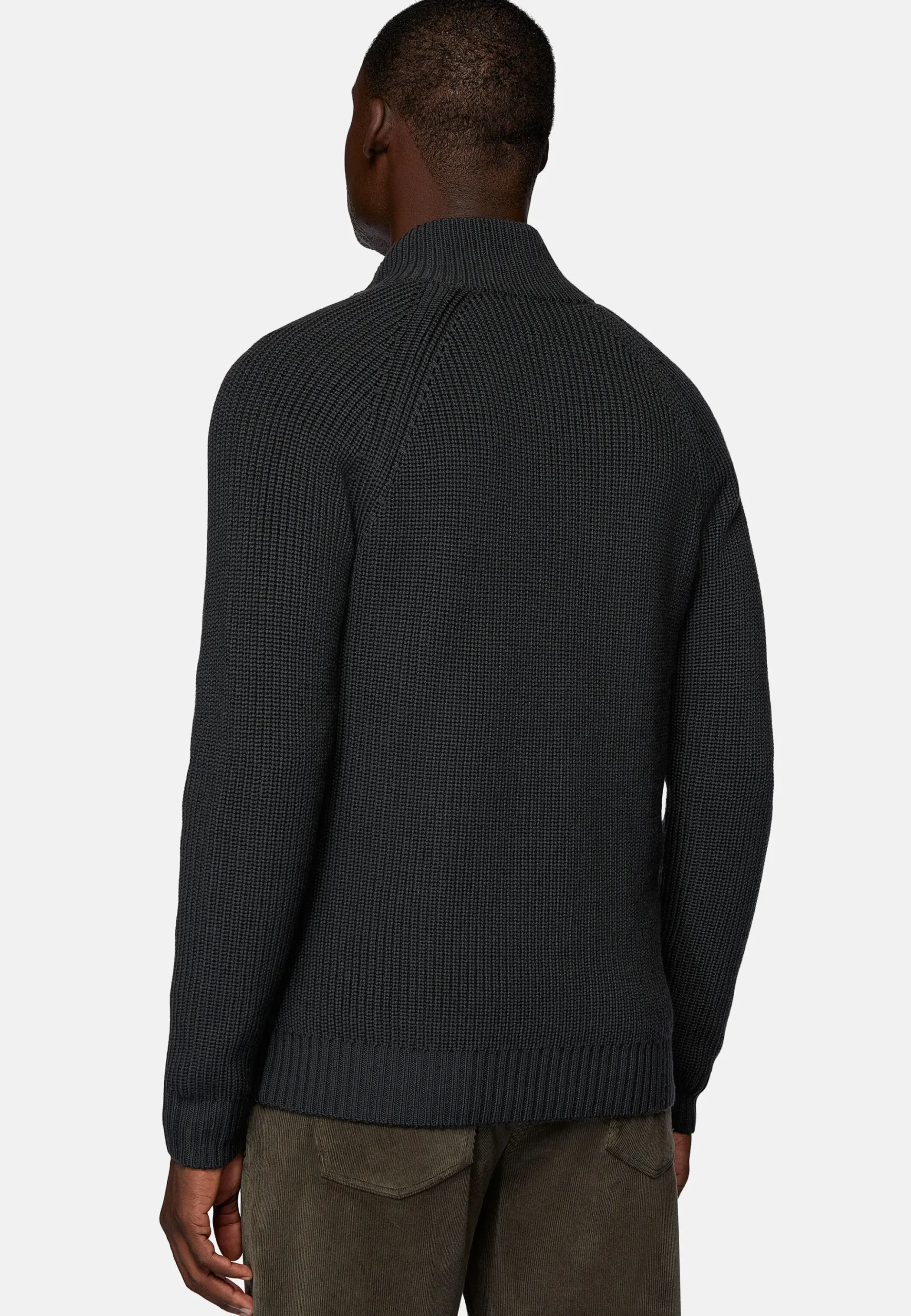 Pull Full Zip Anthracite En Laine Mérinos