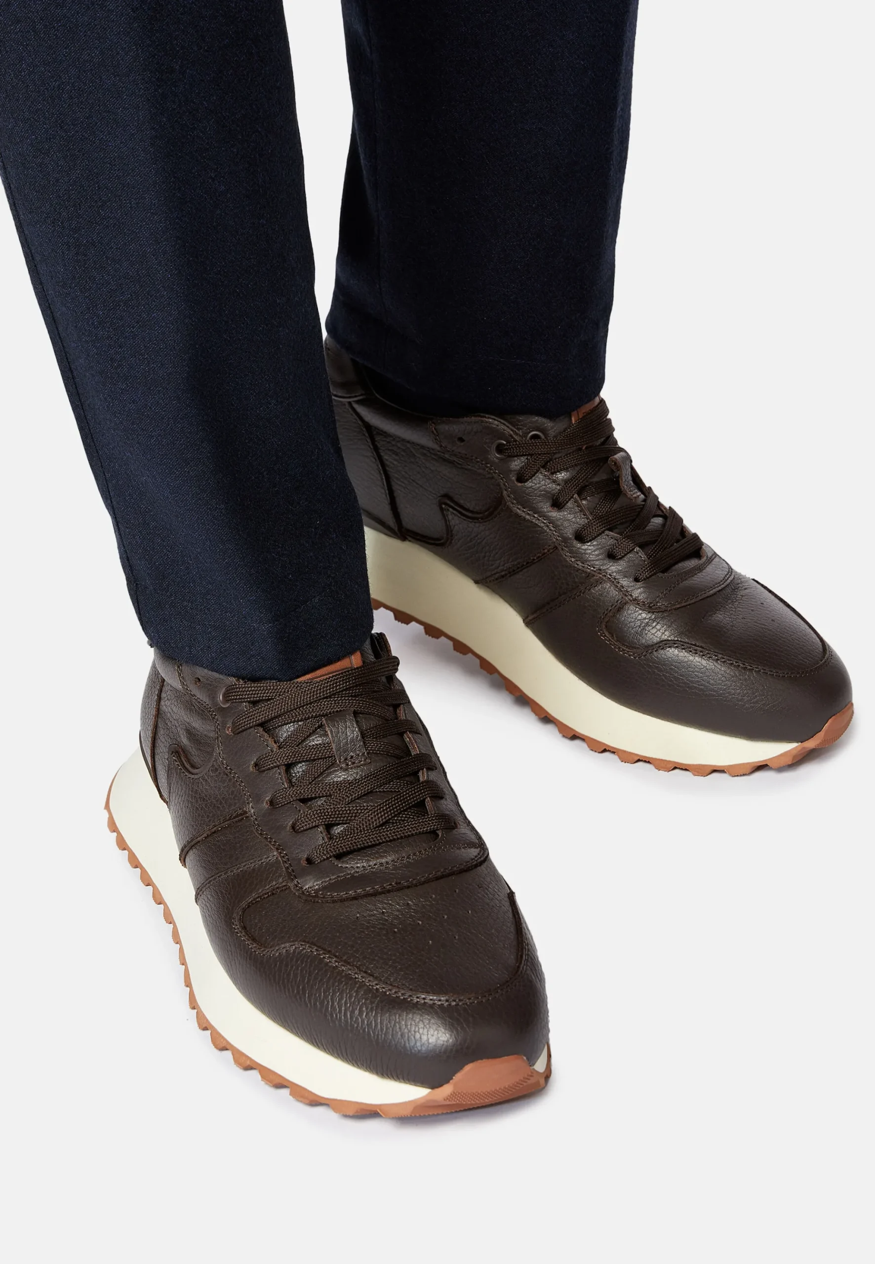 Sneakers En Cuir Foulonné