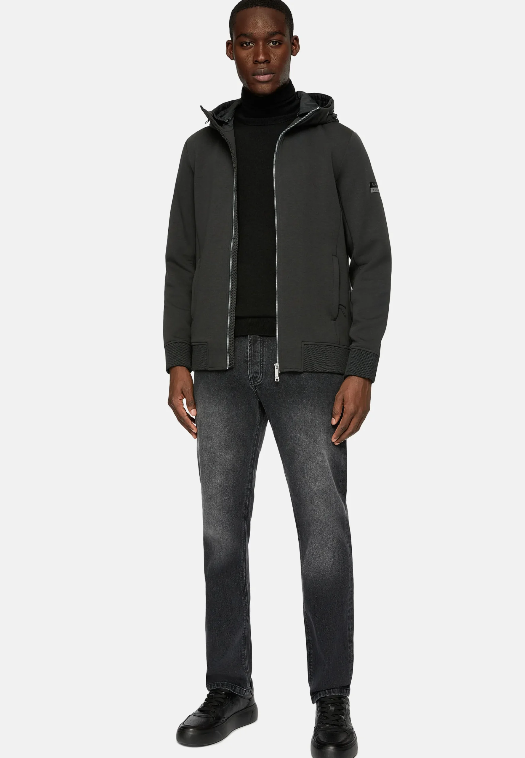 Sweat Full Zip À Double Capuche En Scuba