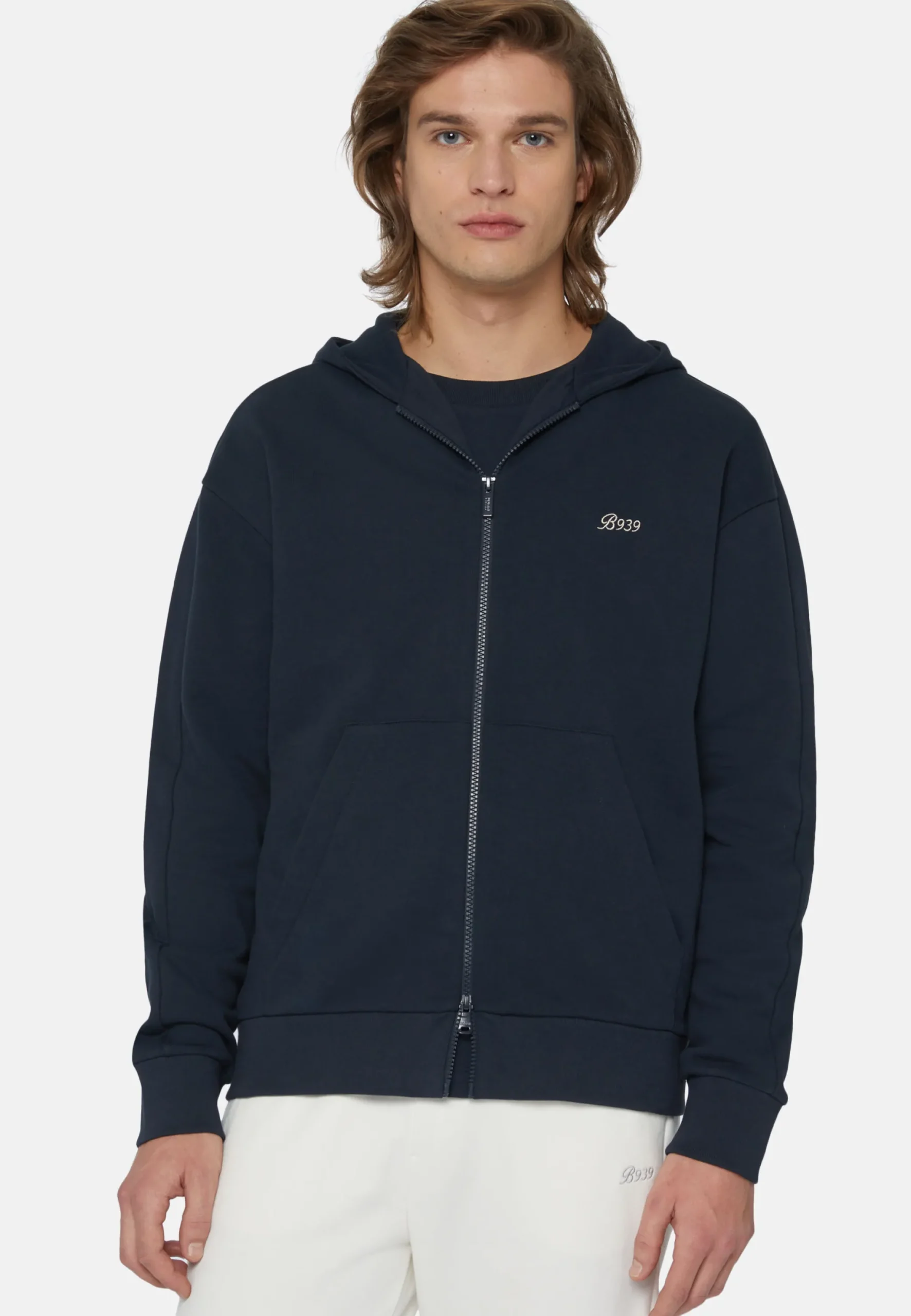 Sweat-Shirt Full Zip En Coton Bio Mélangé