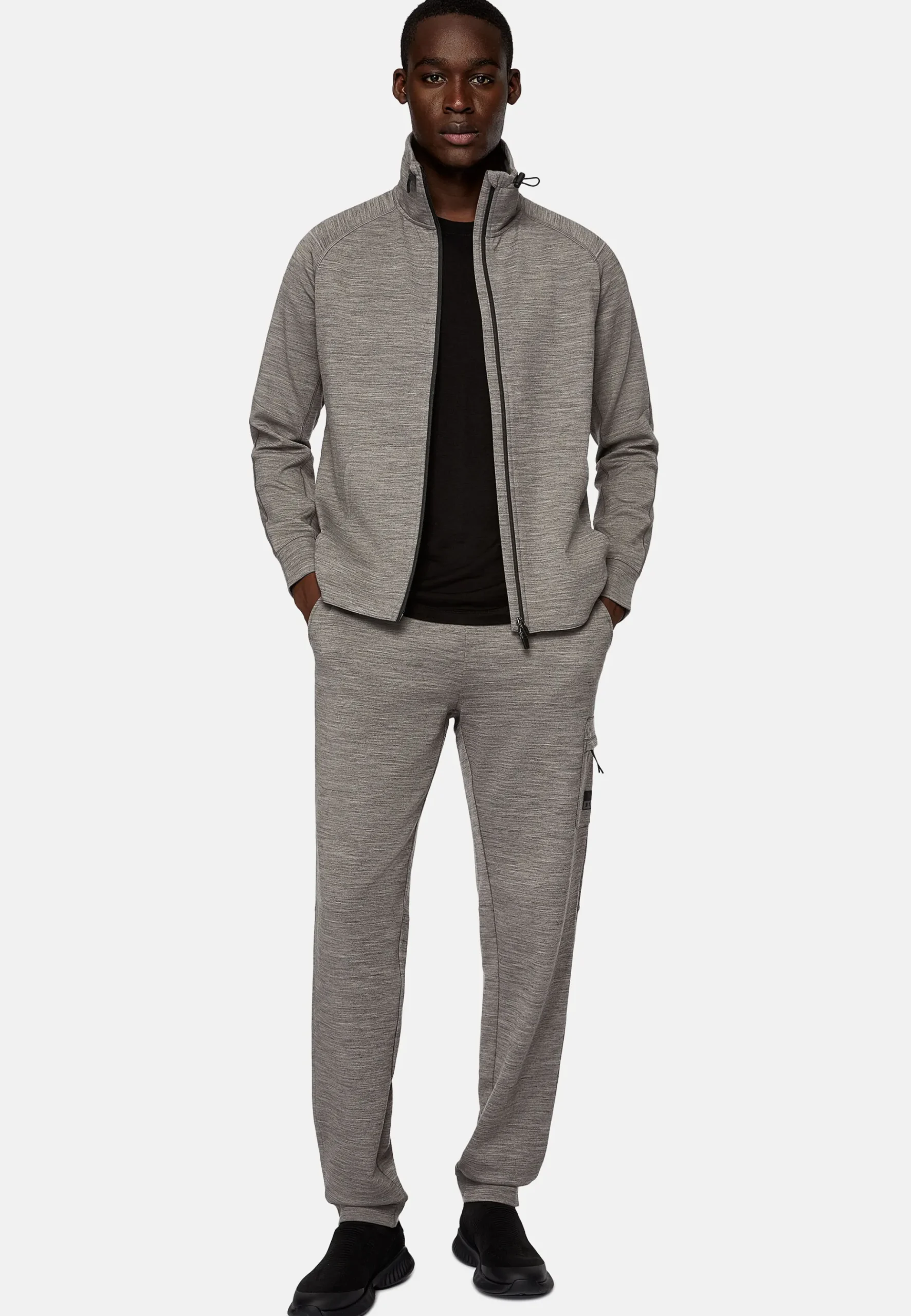 Sweat-Shirt Full Zip En Mélange Coton Scuba Léger