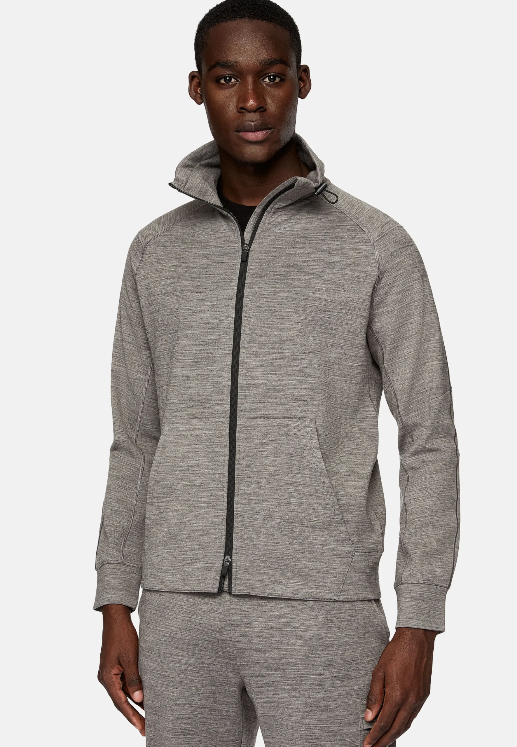 Sweat-Shirt Full Zip En Mélange Coton Scuba Léger