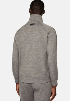 Sweat-Shirt Full Zip En Mélange Coton Scuba Léger