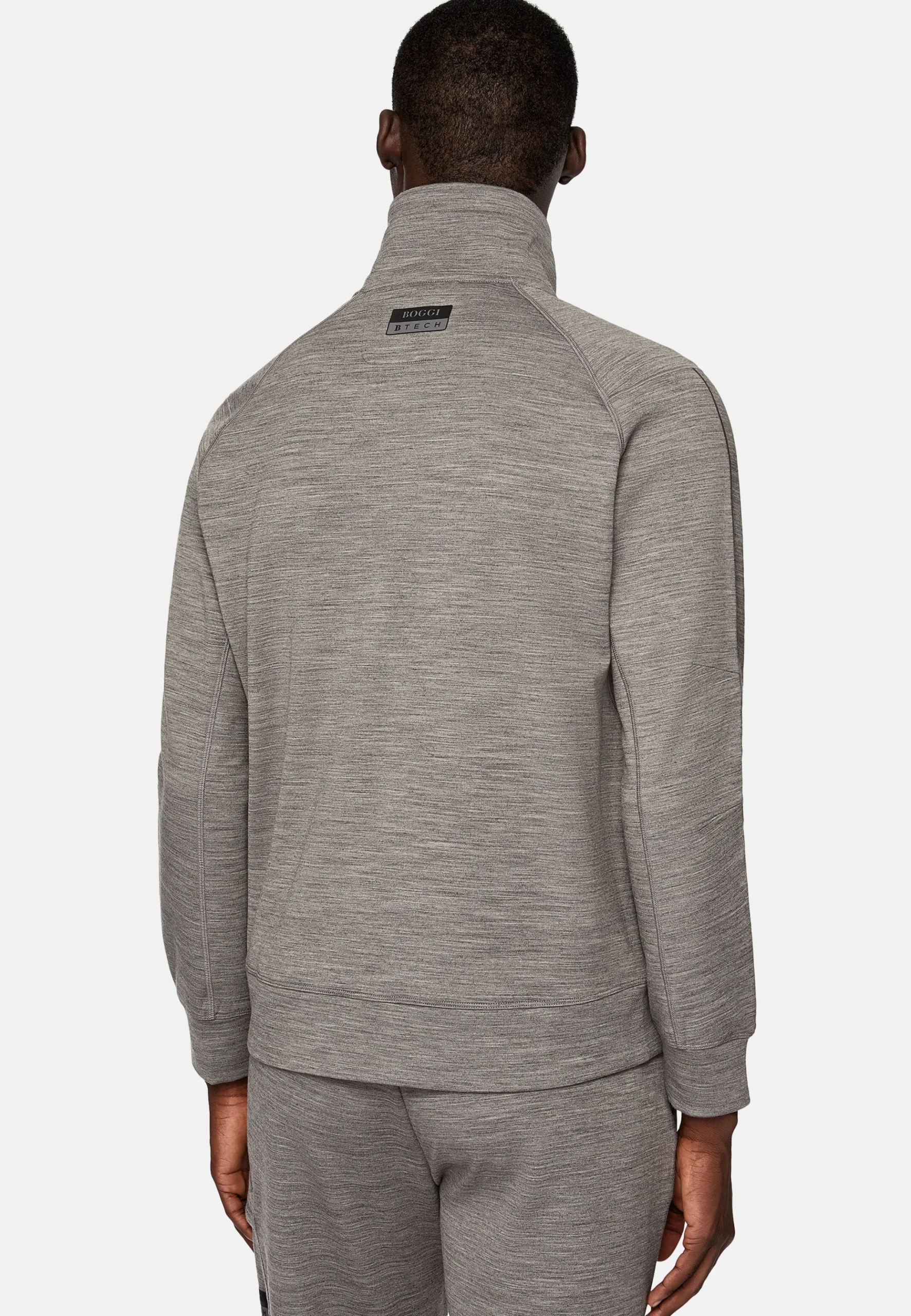 Sweat-Shirt Full Zip En Mélange Coton Scuba Léger