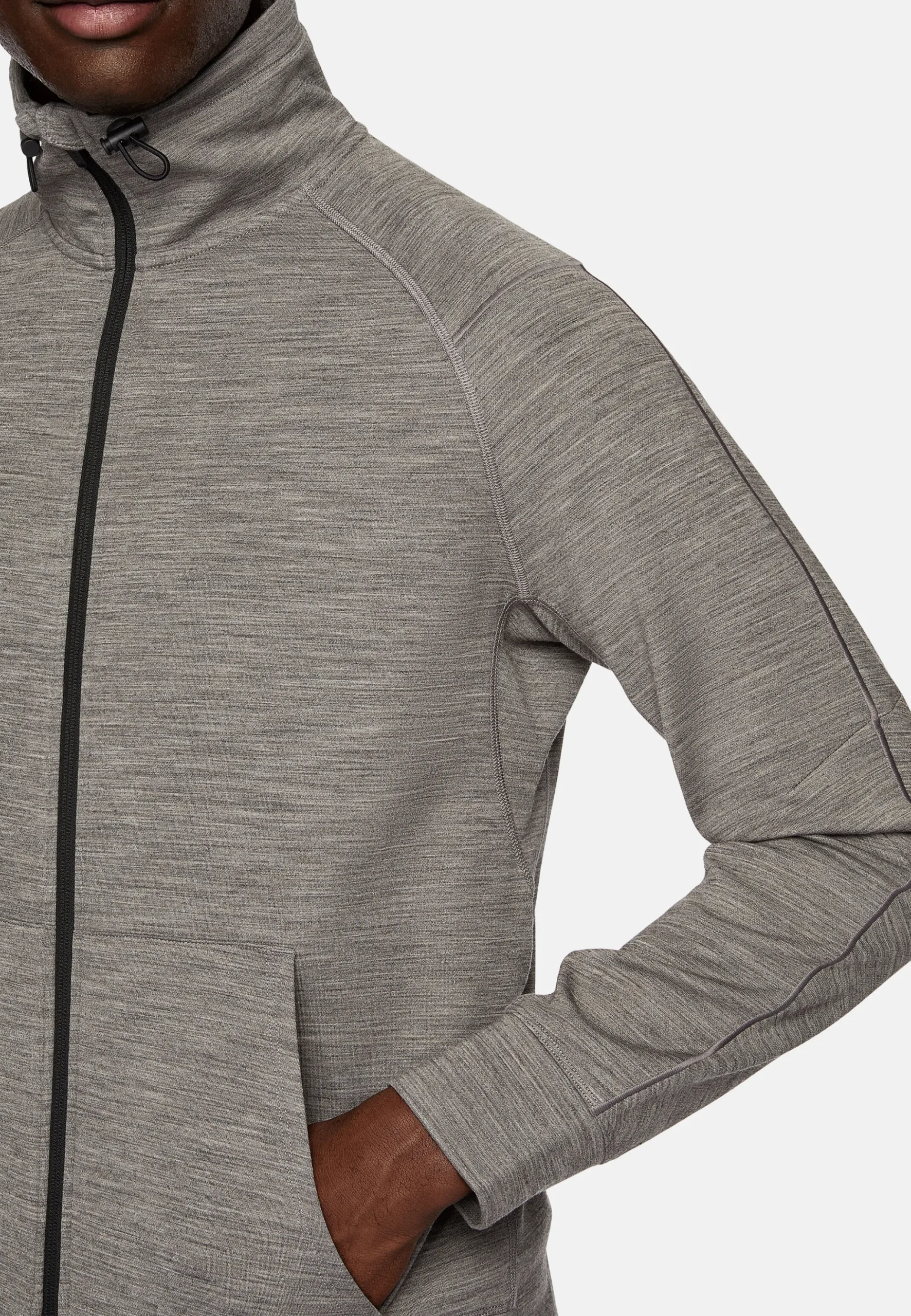 Sweat-Shirt Full Zip En Mélange Coton Scuba Léger