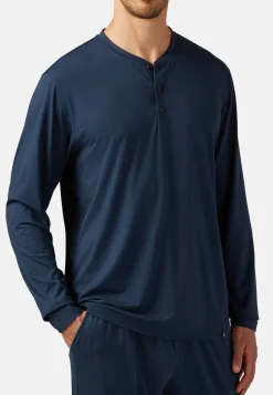 T-shirt Pyjama Manches Longues En Viscose Mélangée