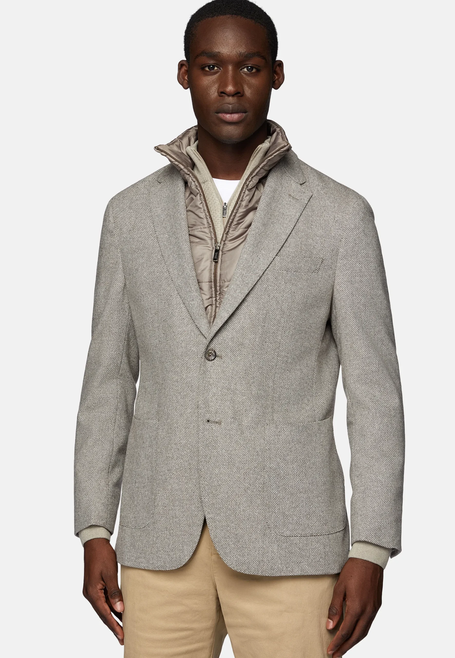 Veste Avec Gilet En Laine Mélangée