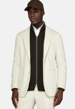 Veste Crème En Velours De Coton