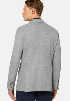Veste Grise En Mélange Coton Et Lin B Jersey