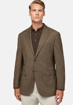 Veste Marron En Laine Stretch